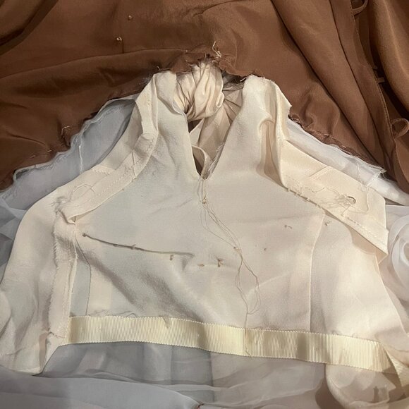 1960'S VINTAGE NEIMAN MARCUS SILK TWO TONE GOWN SIZE 14 - Picture 9 of 12